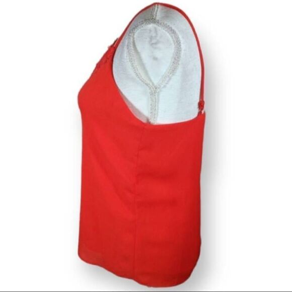 SOCIALITE RED V-NECK ADJUSTABLE STRAPS LACE CAMISOLE SLEEVELESS TOP SZ.XS/S EUC. - Picture 4 of 7